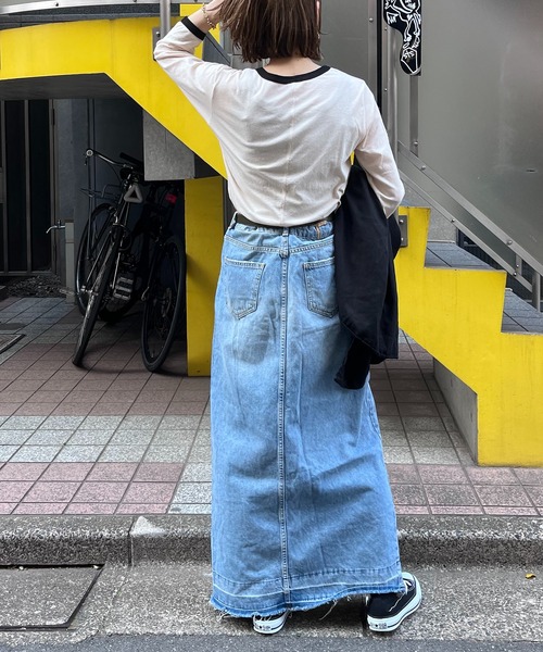 mi via loca(ミヴィアロカ)の「シアーリンガーロゴ7分袖Tシャツ(Tシャツ/カットソー・レディース・ブラック/オレンジ/ラベンダー・FREE)」の19枚目の写真