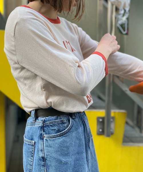 Style ファッション 美品 ANNTIAN 7分袖 シアートップス プリントデザイン 