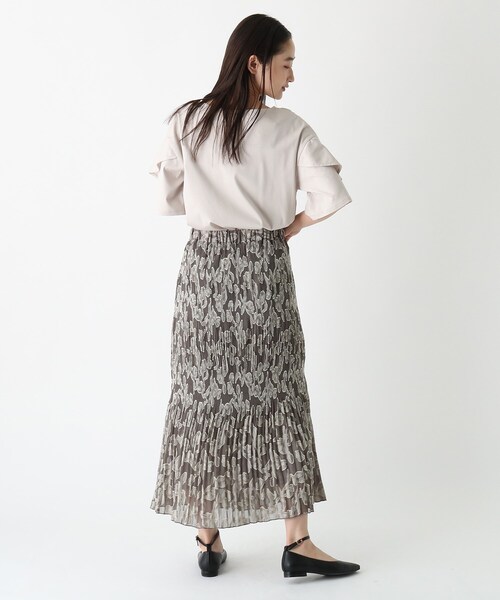 OPAQUE.CLIP（オペークドットクリップ）の「◆ペタルスリーブカットソー【シルキースーピマ/WEB限定サイズ】（Tシャツ/カットソー・レディース・ライトグレー/ブラック/ホワイト系/ブルー・40/38/36/42）」の19枚目の写真