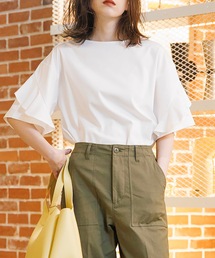 OPAQUE.CLIP | ペタルスリーブカットソー【シルキースーピマ/WEB限定サイズ】(Tシャツ/カットソー)