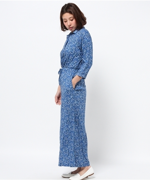 Kastane(カスタネ)の「【Kastane】ワイドジャンプスーツ(サロペット/オーバーオール・レディース・ブルー/イエロー・FREE)」の4枚目の写真