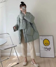 2way中綿ストール付きビックシルエットパフィコート