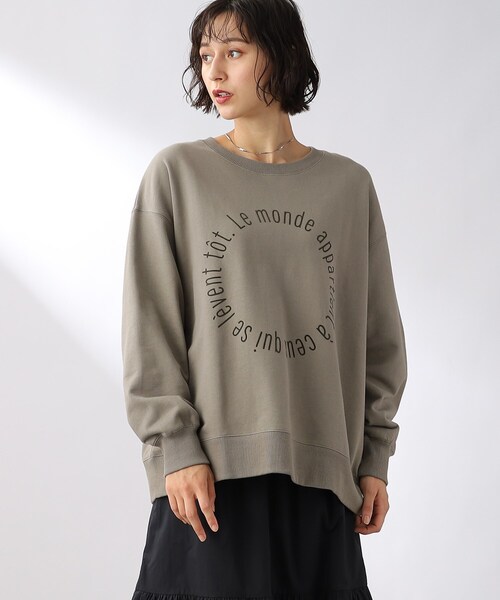 THE SHOP TK （ザ ショップ ティーケー ）の「◆サークルロゴプリントプルオーバー（スウェット・レディース・ネイビー/オフホワイト/オリーブ・11/12）」の3枚目の写真