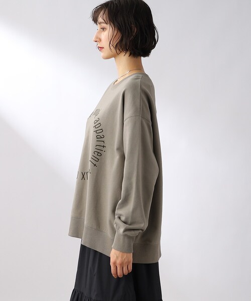 THE SHOP TK （ザ ショップ ティーケー ）の「◆サークルロゴプリントプルオーバー（スウェット・レディース・ネイビー/オフホワイト/オリーブ・11/12）」の9枚目の写真