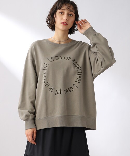 THE SHOP TK （ザ ショップ ティーケー ）の「◆サークルロゴプリントプルオーバー（スウェット・レディース・ネイビー/オフホワイト/オリーブ・11/12）」の19枚目の写真