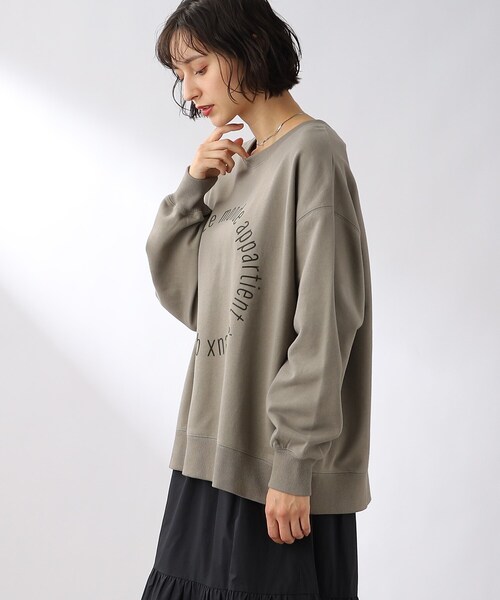 THE SHOP TK （ザ ショップ ティーケー ）の「◆サークルロゴプリントプルオーバー（スウェット・レディース・ネイビー/オフホワイト/オリーブ・11/12）」の16枚目の写真