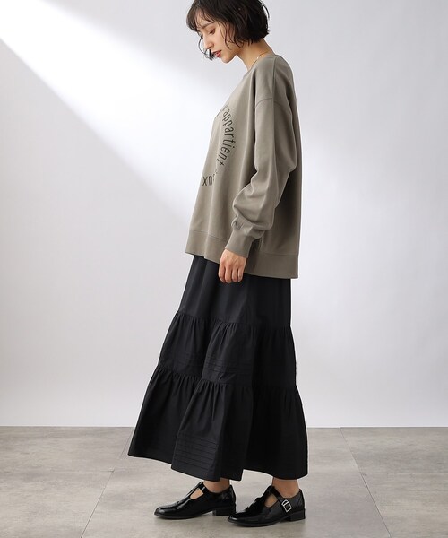 THE SHOP TK （ザ ショップ ティーケー ）の「◆サークルロゴプリントプルオーバー（スウェット・レディース・ネイビー/オフホワイト/オリーブ・11/12）」の7枚目の写真