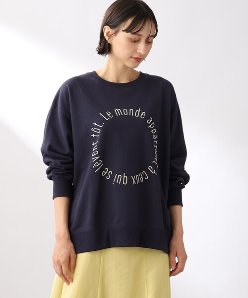 THE SHOP TK （ザ ショップ ティーケー ）の「◆サークルロゴプリントプルオーバー（スウェット・レディース・ネイビー/オフホワイト/オリーブ・11/12）」の22枚目の写真