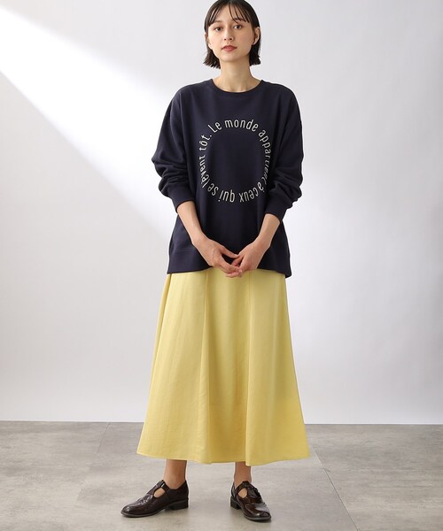 THE SHOP TK （ザ ショップ ティーケー ）の「◆サークルロゴプリントプルオーバー（スウェット・レディース・ネイビー/オフホワイト/オリーブ・11/12）」の5枚目の写真