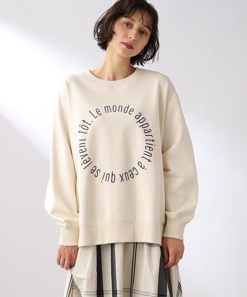 THE SHOP TK （ザ ショップ ティーケー ）の「◆サークルロゴプリントプルオーバー（スウェット・レディース・ネイビー/オフホワイト/オリーブ・11/12）」の11枚目の写真