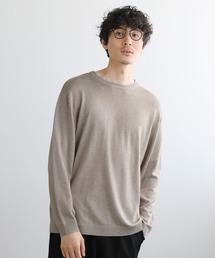 12GG天竺編みヒートサーモクルーネックニット