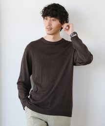 12GG天竺編みヒートサーモクルーネックニット