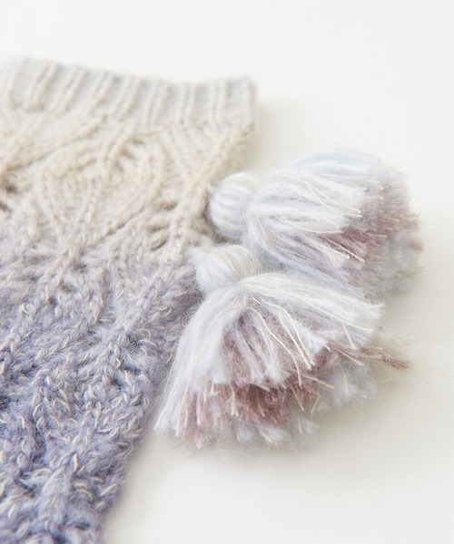 CUBE SUGAR（キューブシュガー）の「グラデーションニットハンドウォーマー（ネックウォーマー/スヌード・レディース・オレンジ系その他/パープル系その他/ブルー系その他・M）」の8枚目の写真