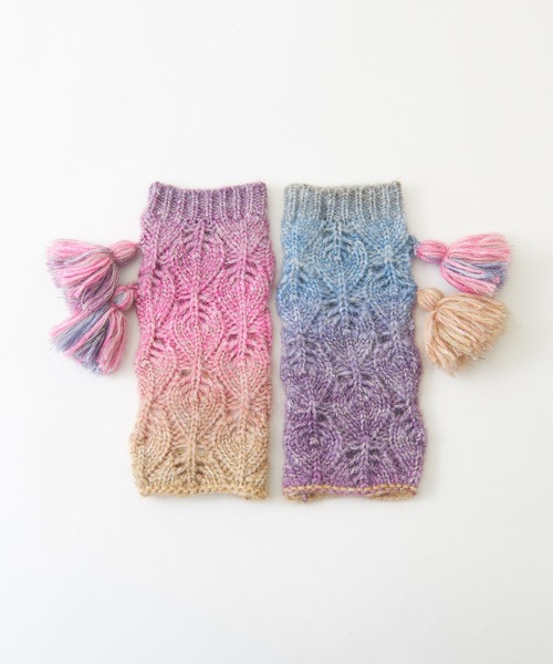 CUBE SUGAR（キューブシュガー）の「グラデーションニットハンドウォーマー（ネックウォーマー/スヌード・レディース・オレンジ系その他/パープル系その他/ブルー系その他・M）」の15枚目の写真