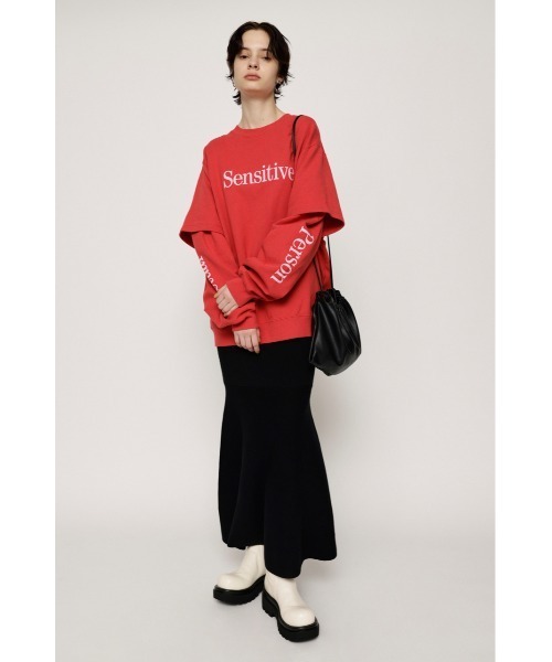 SLY（スライ）の「TUCK S/L LOGO SW タック ロゴ スウェット トレーナー（スウェット・レディース・杢グレー/ブラック/レッド・FREE）」の22枚目の写真