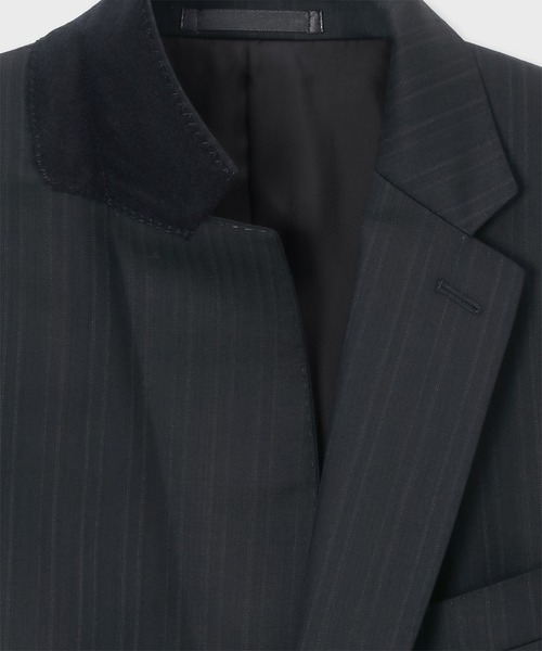 【Paul Smith】NAVY WOOL オルタネイトストライプ  2Bスーツ オルタネイトストライプ シングル2Bスーツ（ネイビー） ｜ポール