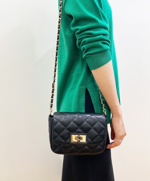 OPAQUE.CLIP（オペークドットクリップ）の「◆キルティングチェーンミニバッグ（ショルダーバッグ・レディース・ブラック/ブラック系/ダークグリーン系・00）」の9枚目の写真