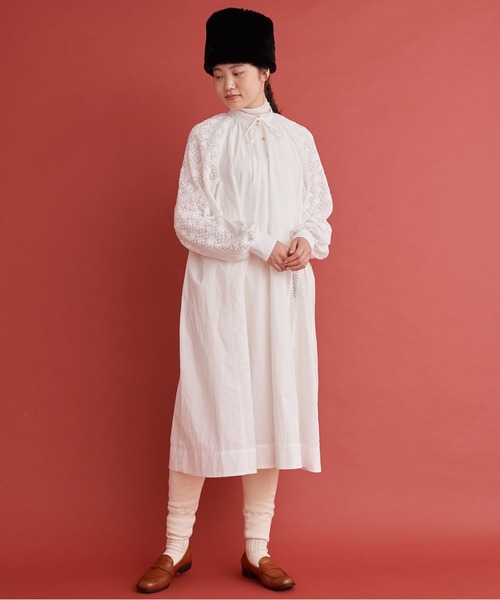 Malle(マル)の「Malle レース ふんわりドレス(Tシャツ/カットソー・レディース・オフホワイト/ブラック・FREE)」の5枚目の写真