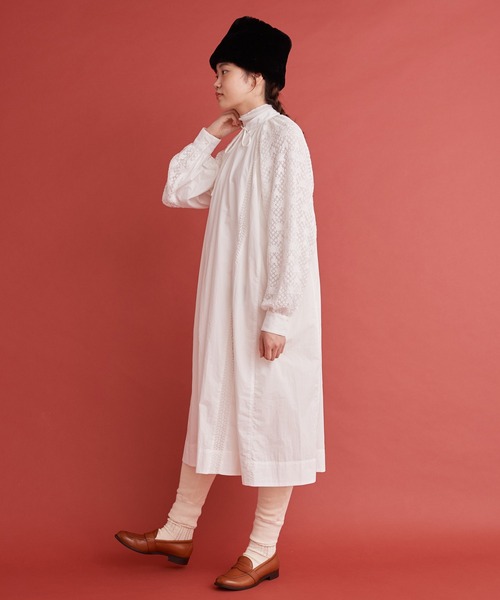 Malle(マル)の「Malle レース ふんわりドレス(Tシャツ/カットソー・レディース・オフホワイト/ブラック・FREE)」の7枚目の写真