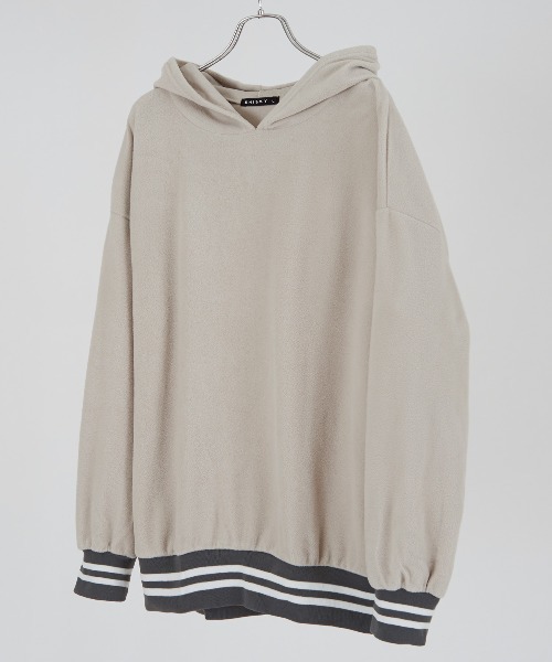 improves（インプローブス）の「ラインリブ フリース プルオーバーパーカー（パーカー・メンズ・グレイッシュベージュ/ベージュ/ダークグリーン/ネイビー/チャコール/ブラック・MEDIUM/LARGE/X-LARGE）」の19枚目の写真