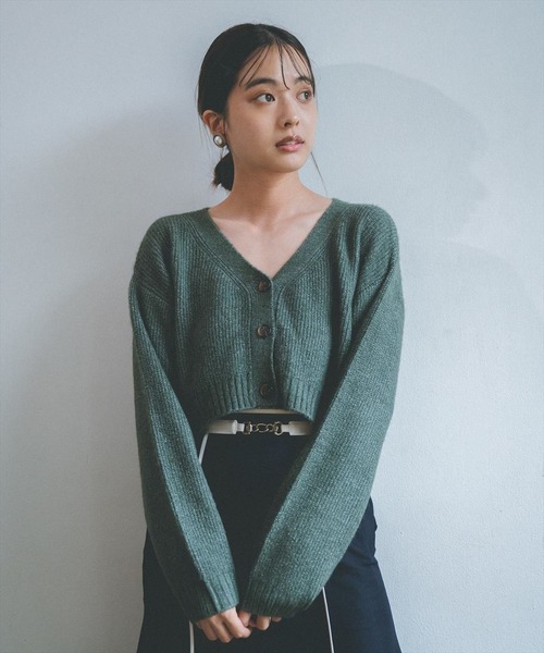 REDYAZEL（レディアゼル）の「畦ニットカーディガン（カーディガン/ボレロ・レディース・グリーン/アイボリー/ブラック・FREE）」の3枚目の写真