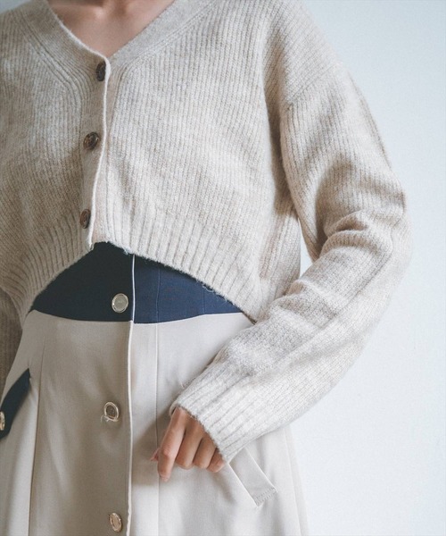 REDYAZEL（レディアゼル）の「畦ニットカーディガン（カーディガン/ボレロ・レディース・グリーン/アイボリー/ブラック・FREE）」の8枚目の写真