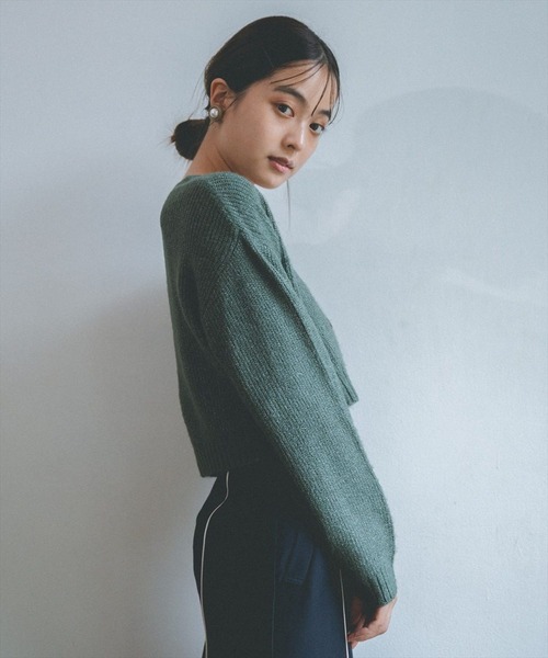 REDYAZEL（レディアゼル）の「畦ニットカーディガン（カーディガン/ボレロ・レディース・グリーン/アイボリー/ブラック・FREE）」の17枚目の写真
