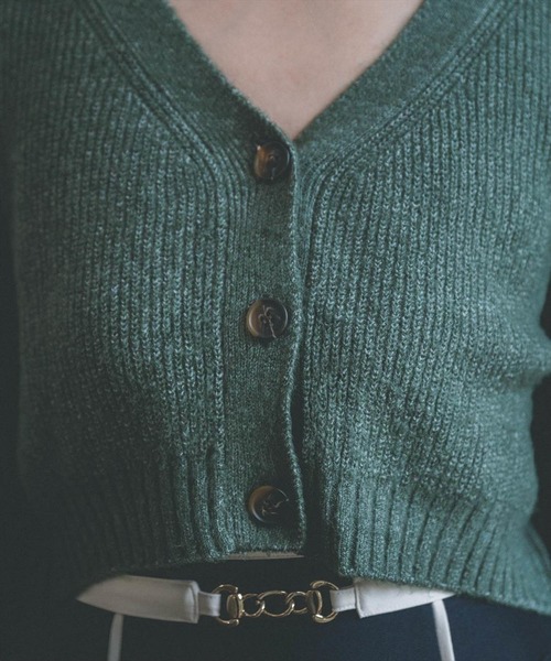 REDYAZEL（レディアゼル）の「畦ニットカーディガン（カーディガン/ボレロ・レディース・グリーン/アイボリー/ブラック・FREE）」の21枚目の写真