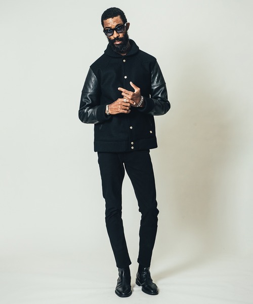 CRIMIE（クライミー）の「WESTERN AWARD JACKET / ウェスタン アワード ジャケット（スタジャン・メンズ・ブラック/ブラック×グリーン/ブラック×ホワイト・S/M/L/XL/XXL）」の8枚目の写真