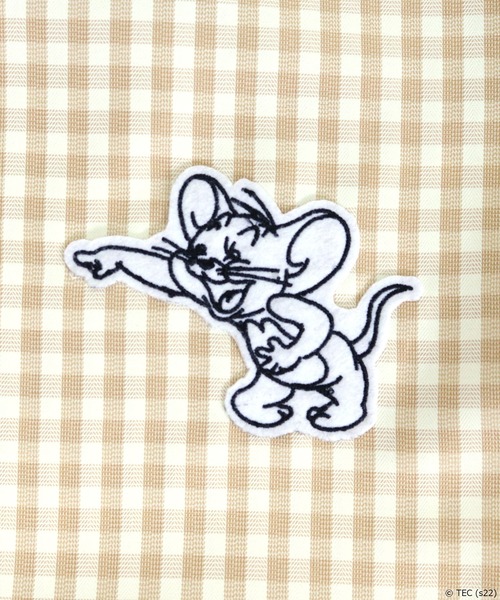 Tom&Jerry(トムアンドジェリー)の「【公式】TOM and JERRY チェック ワッペントート(トートバッグ・レディース・ブルー/ベージュ/ブラック・FREE)」の10枚目の写真