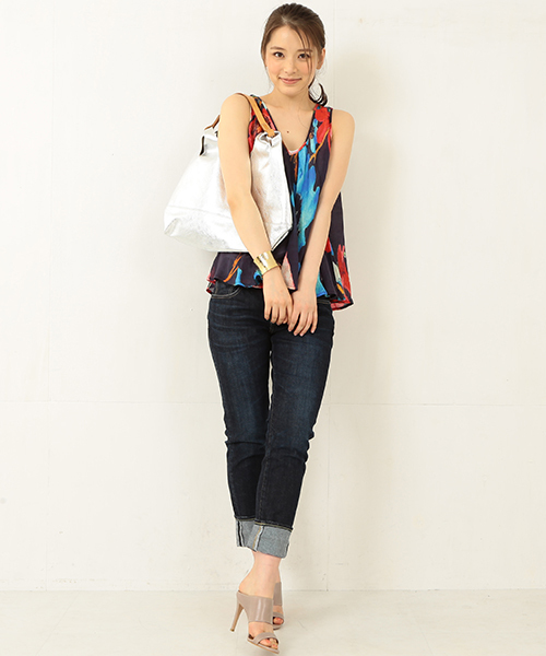 Demi-Luxe BEAMS（デミルクス ビームス）の「MARCO MASI / ステッチライン ダブル トートバッグ（トートバッグ・レディース・シルバー/グレー・ONE SIZE）」の12枚目の写真