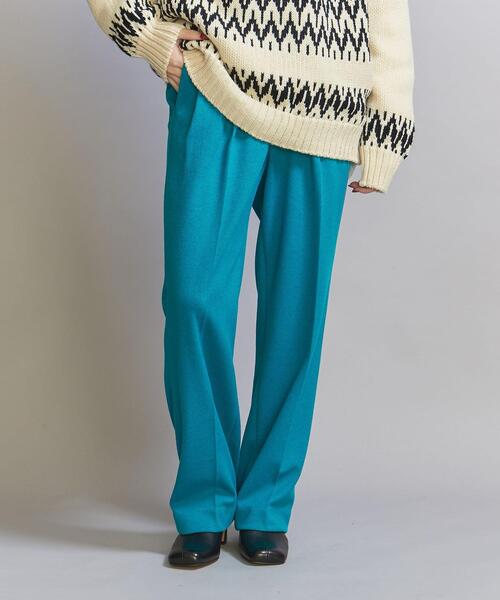 BEAUTY&YOUTH UNITED ARROWS（ビューティーアンドユースユナイテッドアローズ）の「ブークレ ダブル 2タック パンツ -ウォッシャブル-（その他パンツ・レディース・ターコイズブルー/オフホワイト/ブラック・M/S）」の18枚目の写真