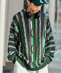 improves | ヴィンテージライク　ジャガード織 ３D クルーネック セーター(ニット/セーター)