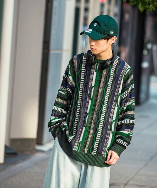 improves(インプローブス)の「ヴィンテージライク ジャガード織 3D クルーネック セーター(ニット/セーター・メンズ・ブラック/グリーン・LARGE/MEDIUM)」の10枚目の写真