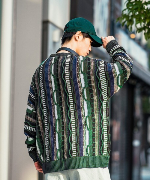 improves(インプローブス)の「ヴィンテージライク ジャガード織 3D クルーネック セーター(ニット/セーター・メンズ・ブラック/グリーン・LARGE/MEDIUM)」の11枚目の写真