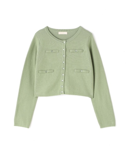 FREE'S MART（フリーズマート）の「◇ショート丈クルーネックニットカーディガン（カーディガン/ボレロ・レディース・ブラック/ホワイト/ライトグリーン/パープル・FREE）」の3枚目の写真