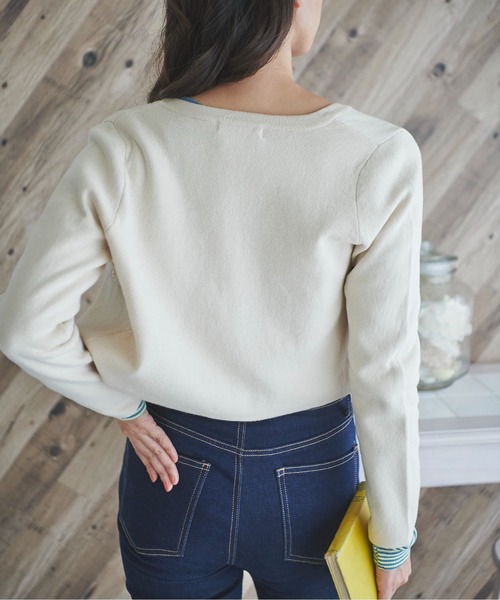 FREE'S MART（フリーズマート）の「◇ショート丈クルーネックニットカーディガン（カーディガン/ボレロ・レディース・ブラック/ホワイト/ライトグリーン/パープル・FREE）」の7枚目の写真