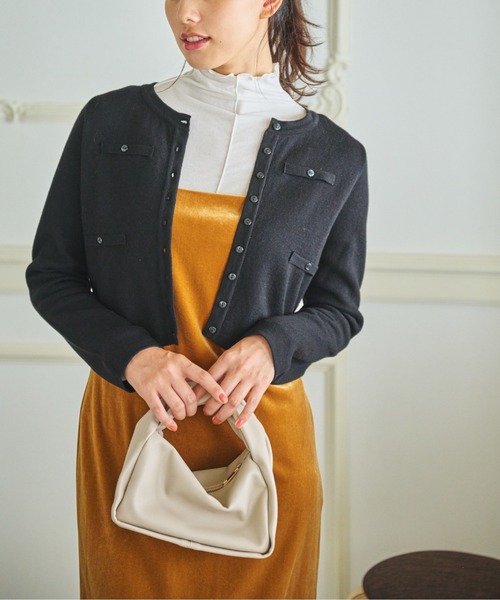 FREE'S MART（フリーズマート）の「◇ショート丈クルーネックニットカーディガン（カーディガン/ボレロ・レディース・ブラック/ホワイト/ライトグリーン/パープル・FREE）」の11枚目の写真