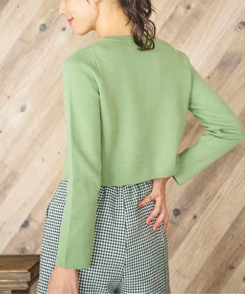 FREE'S MART（フリーズマート）の「◇ショート丈クルーネックニットカーディガン（カーディガン/ボレロ・レディース・ブラック/ホワイト/ライトグリーン/パープル・FREE）」の21枚目の写真