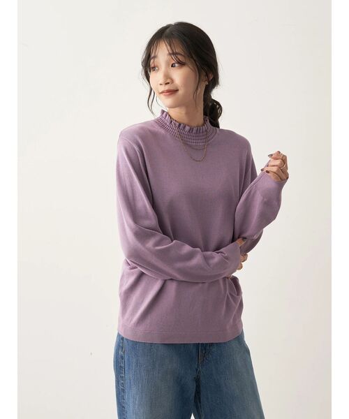 CRAFT STANDARD BOUTIQUE（クラフトスタンダードブティック）の「エリシャーリングニットプルオーバー（ニット/セーター・レディース・ラベンダー/アイボリー/ブラック・FREE）」の19枚目の写真