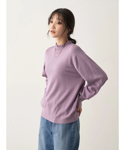 CRAFT STANDARD BOUTIQUE（クラフトスタンダードブティック）の「エリシャーリングニットプルオーバー（ニット/セーター・レディース・ラベンダー/アイボリー/ブラック・FREE）」の22枚目の写真