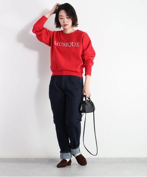 cepo(セポ)の「刺繍ロゴプレーンニット(ニット/セーター・レディース・オフホワイト/ブラウン/レッド・M)」の3枚目の写真