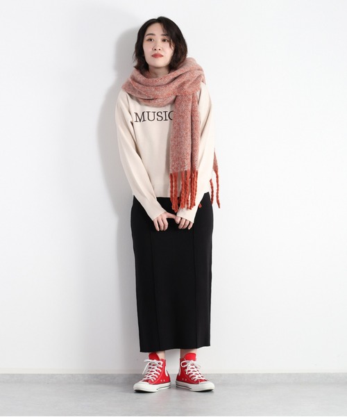 cepo(セポ)の「刺繍ロゴプレーンニット(ニット/セーター・レディース・オフホワイト/ブラウン/レッド・M)」の5枚目の写真