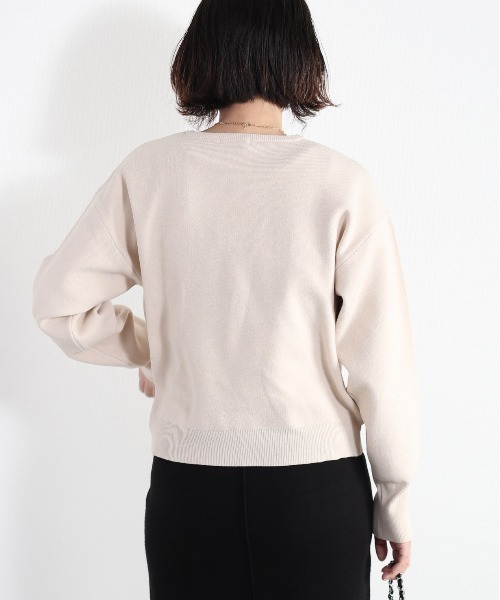cepo(セポ)の「刺繍ロゴプレーンニット(ニット/セーター・レディース・オフホワイト/ブラウン/レッド・M)」の9枚目の写真