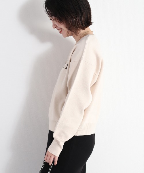 cepo(セポ)の「刺繍ロゴプレーンニット(ニット/セーター・レディース・オフホワイト/ブラウン/レッド・M)」の4枚目の写真