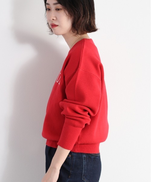 cepo(セポ)の「刺繍ロゴプレーンニット(ニット/セーター・レディース・オフホワイト/ブラウン/レッド・M)」の16枚目の写真