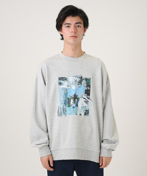 tk.TAKEO KIKUCHI(ティーケータケオキクチ)の「◆アブストラクトペインティングスウェット(スウェット・メンズ・ライトグレー系6/ブラック/ベージュ・01/03/02)」の12枚目の写真