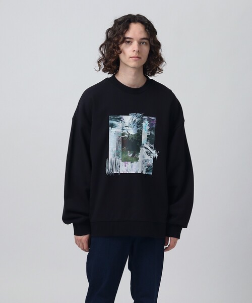 tk.TAKEO KIKUCHI(ティーケータケオキクチ)の「◆アブストラクトペインティングスウェット(スウェット・メンズ・ライトグレー系6/ブラック/ベージュ・01/03/02)」の6枚目の写真