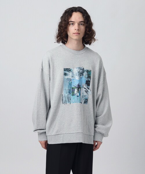 tk.TAKEO KIKUCHI(ティーケータケオキクチ)の「◆アブストラクトペインティングスウェット(スウェット・メンズ・ライトグレー系6/ブラック/ベージュ・01/03/02)」の4枚目の写真