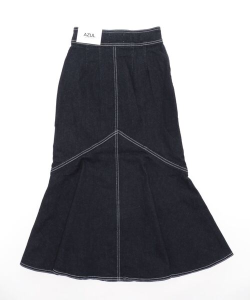 AZUL by moussy（アズールバイマウジー）の「MERMAID DENIM SWITCHING SK/マーメイドデニムスウィッチングスカート（デニムスカート・レディース・ブラック/ワンウォッシュ・SMALL/MEDIUM）」の3枚目の写真